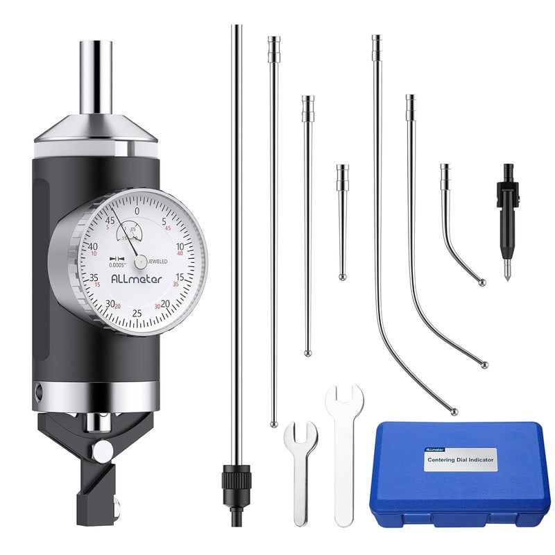 ALLmeter Store Coaxial Centering Dial Test Indicator,0-0.15" Range with 0.0005" Resolution,Co-Ax Indicator for Milling and Boring Machines,3/8" Clamping Mounting Shank for Precision Center Testing - Image 1